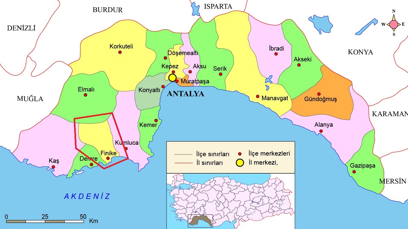 finike on the map